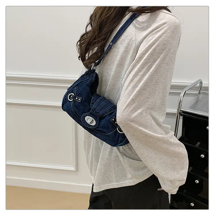 Denim Shoulder Bag for Women 2025 Trendy Casual Handbag — feature 26