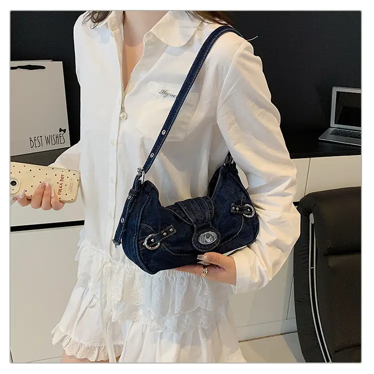 Denim Shoulder Bag for Women 2025 Trendy Casual Handbag — feature 27