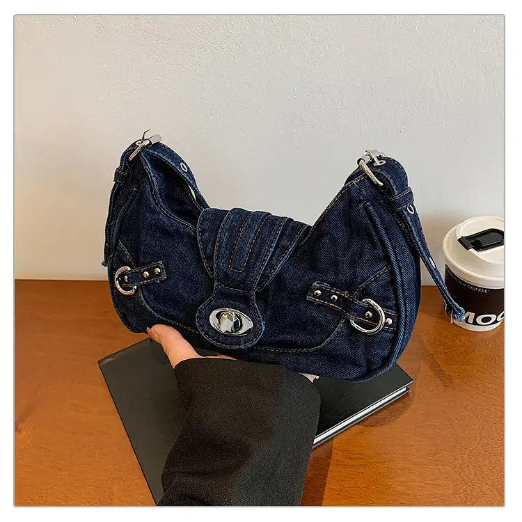 Denim Shoulder Bag for Women 2025 Trendy Casual Handbag — feature 34