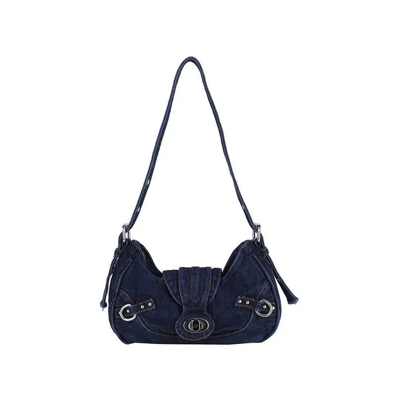 Denim Shoulder Bag for Women 2025 Trendy Casual Handbag - Image 2