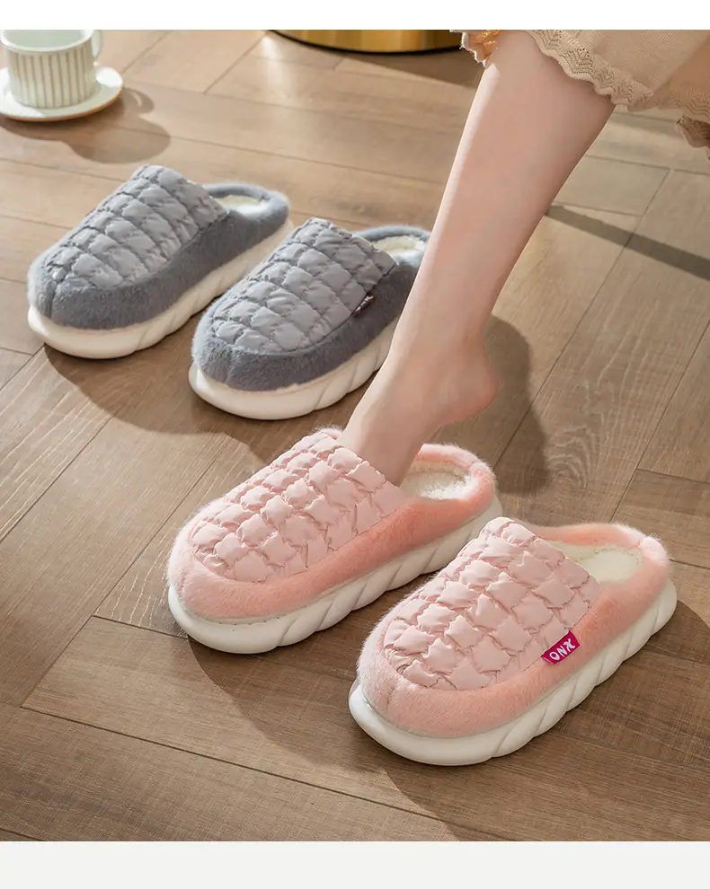 Pink Cotton Slippers for Women Winter Warm Indoor Wear — feature 10