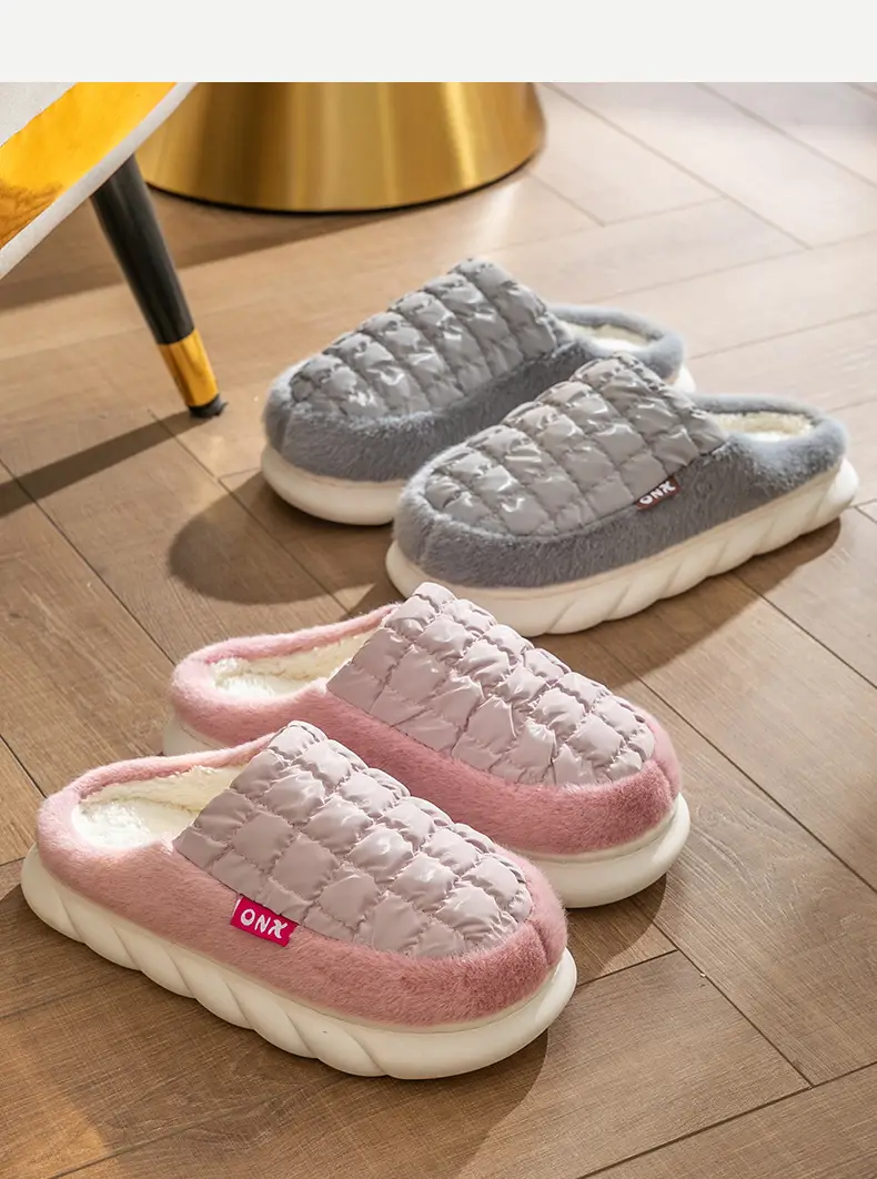 Pink Cotton Slippers for Women Winter Warm Indoor Wear — feature 13