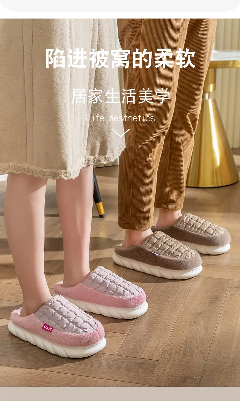 Pink Cotton Slippers for Women Winter Warm Indoor Wear — feature 6
