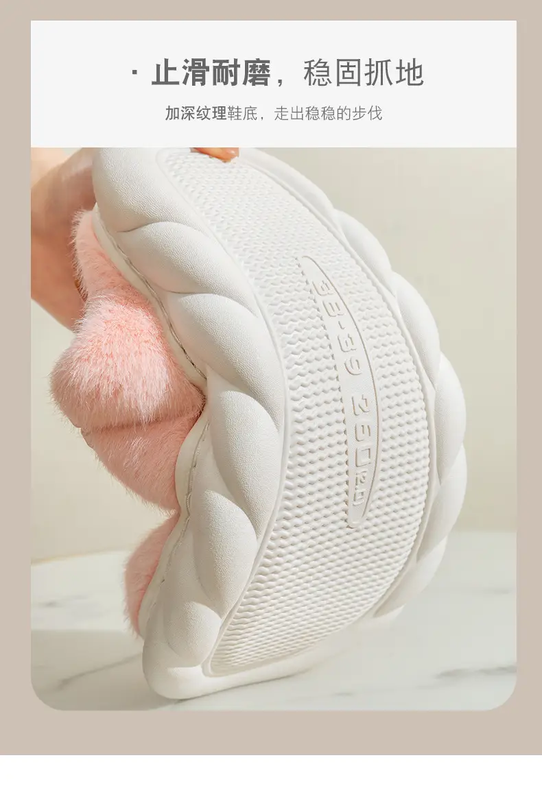 Pink Cotton Slippers for Women Winter Warm Indoor Wear — feature 9