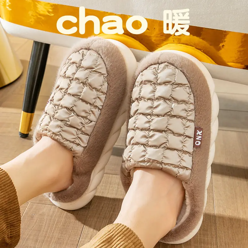 Pink Cotton Slippers for Women Winter Warm Indoor Wear - Image 4