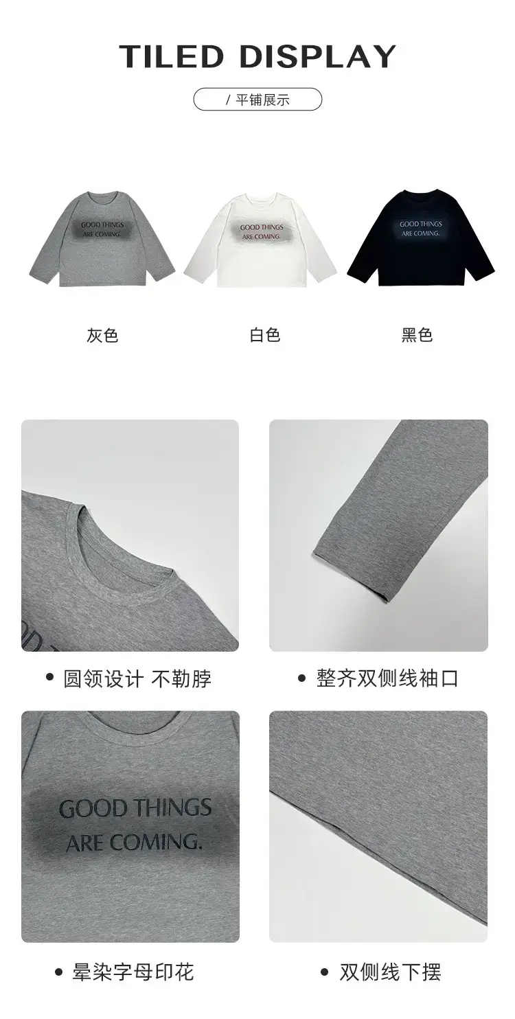 Boys T-Shirt White Cotton Loose Long Sleeve Kids Casual Top — feature 5