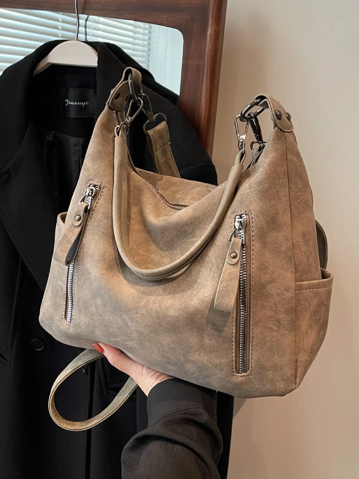 Retro Frosted Crossbody Bag Women Large Capacity - Image 3