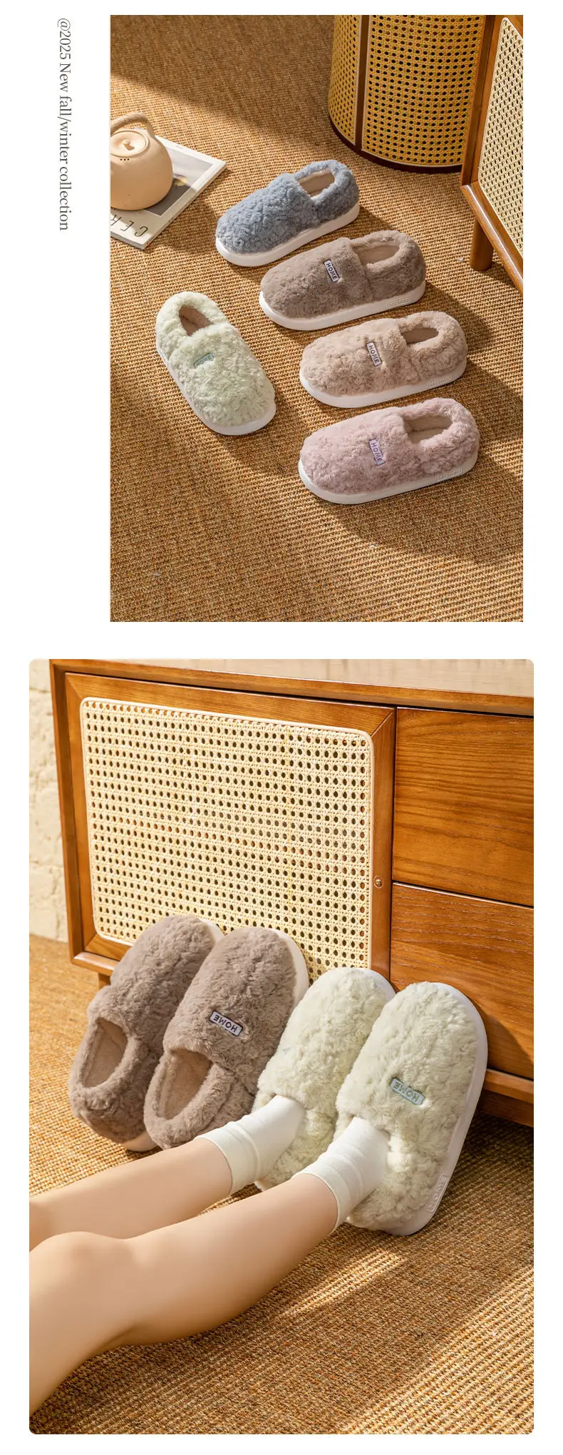2025 Winter Plush Cotton Slippers with Heel — feature 11