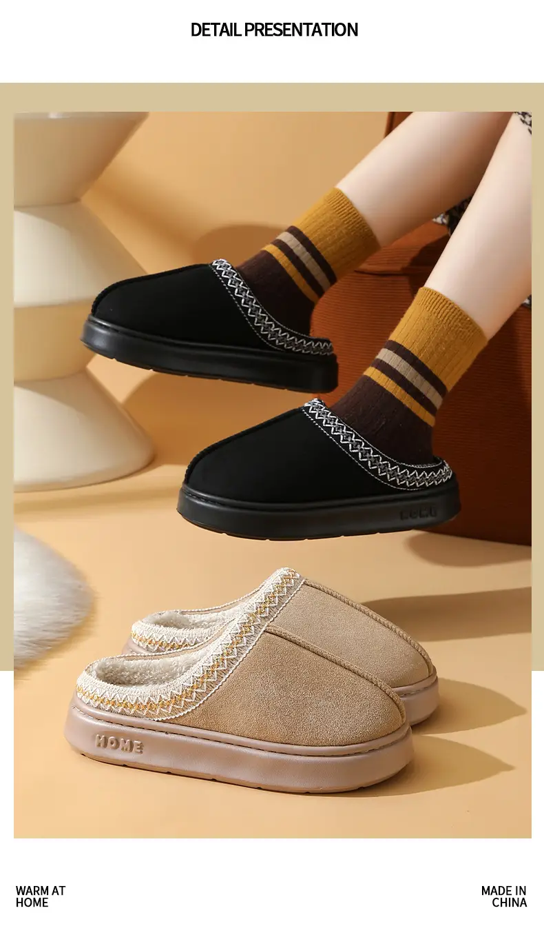 2025 Winter Cotton Slippers Thick Soled Warm Couples — feature 10