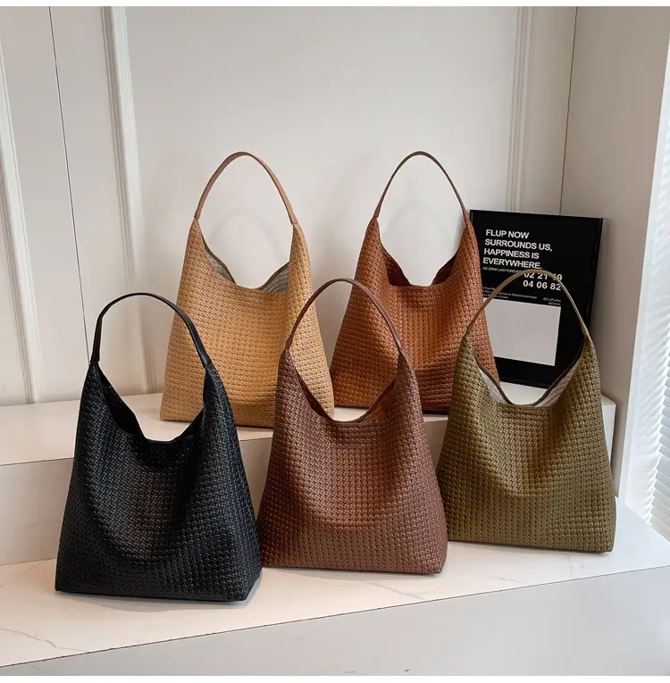 Women Woven Bag Tan Large Capacity Shoulder Bag — feature 13