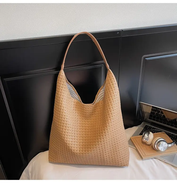 Women Woven Bag Tan Large Capacity Shoulder Bag — feature 25