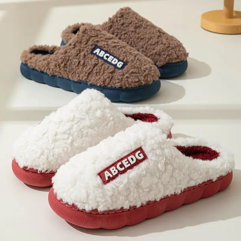 Warm Plush Cotton Slippers for Men Women Winter Indoor - Image 22