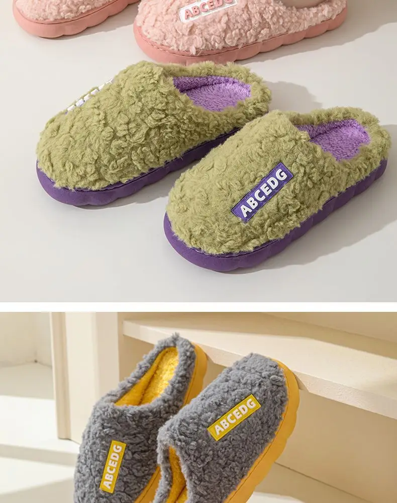 Warm Plush Cotton Slippers for Men Women Winter Indoor — feature 16