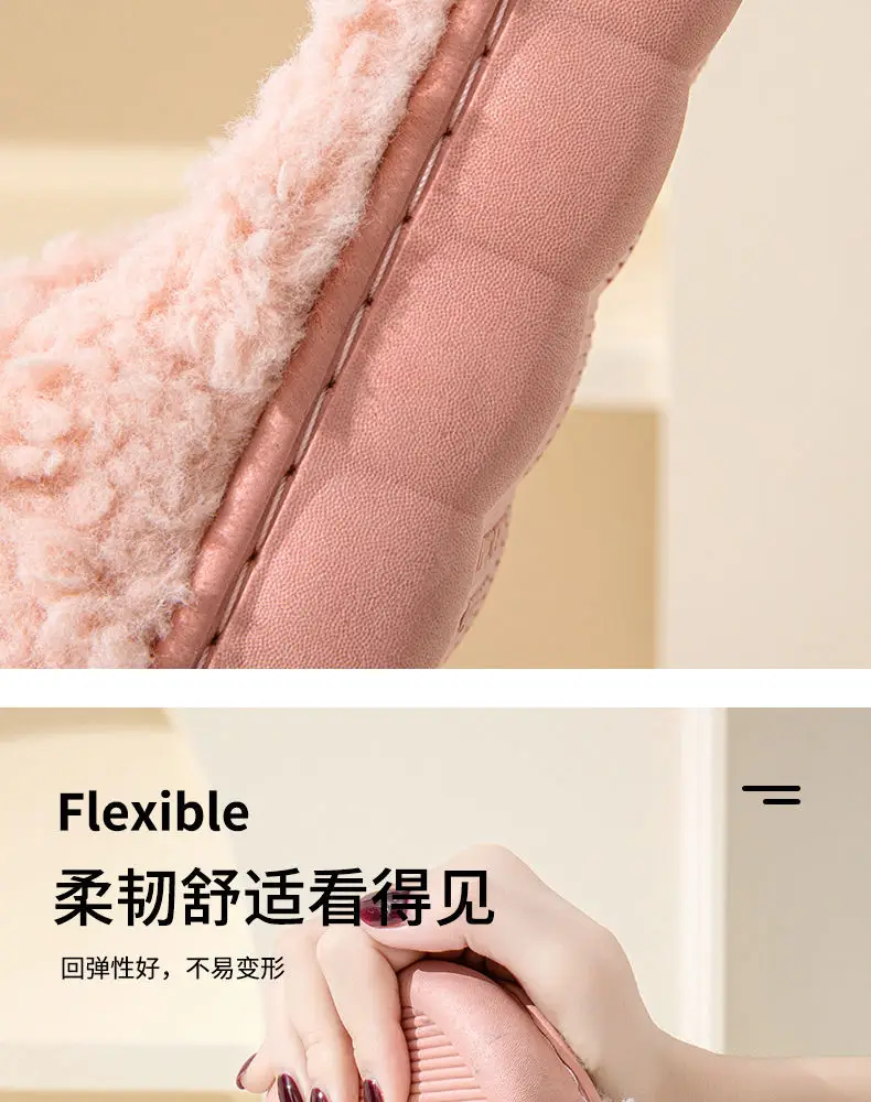 Warm Plush Cotton Slippers for Men Women Winter Indoor — feature 8
