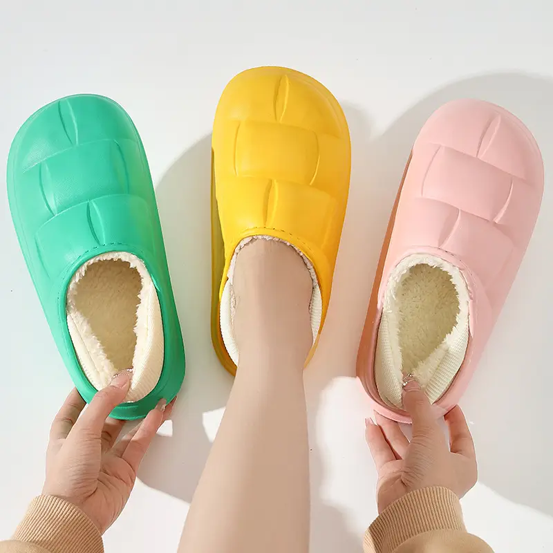 New Flower Cotton Slippers for Women, Plush and Cute, Couple Autumn and Winter Cotton Slippers for Men, Fleece-Lined to Keep Warm at Home - Image 26