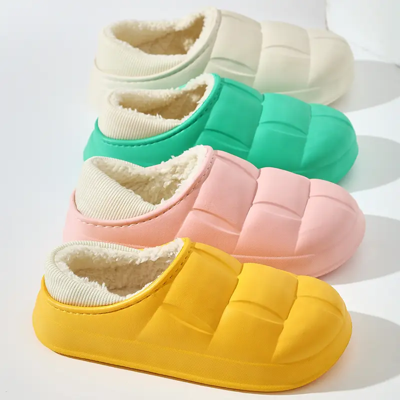 New Flower Cotton Slippers for Women, Plush and Cute, Couple Autumn and Winter Cotton Slippers for Men, Fleece-Lined to Keep Warm at Home — feature 18