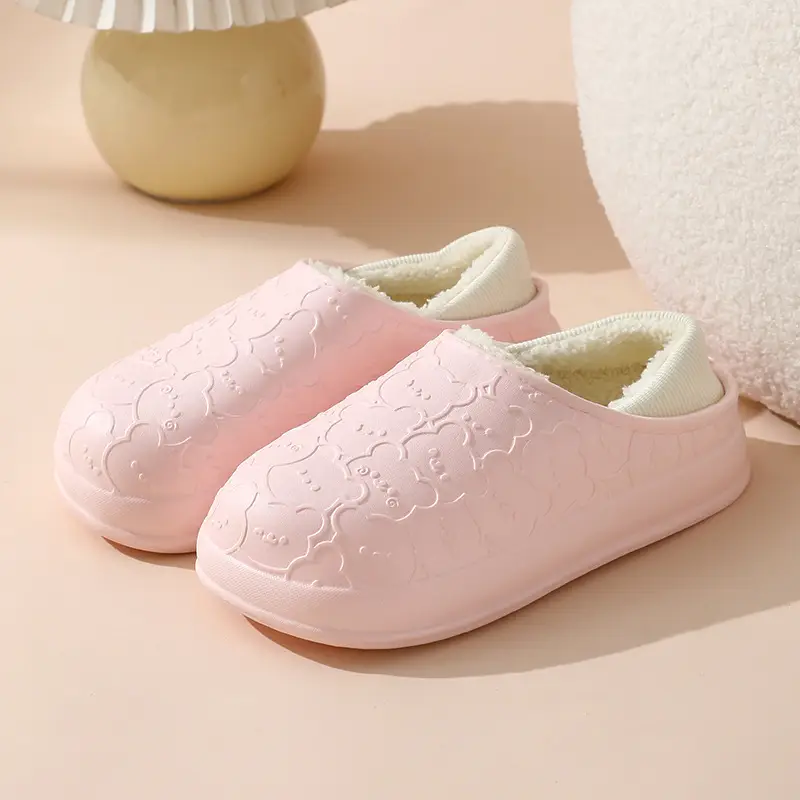 New Flower Cotton Slippers for Women, Plush and Cute, Couple Autumn and Winter Cotton Slippers for Men, Fleece-Lined to Keep Warm at Home - Image 14