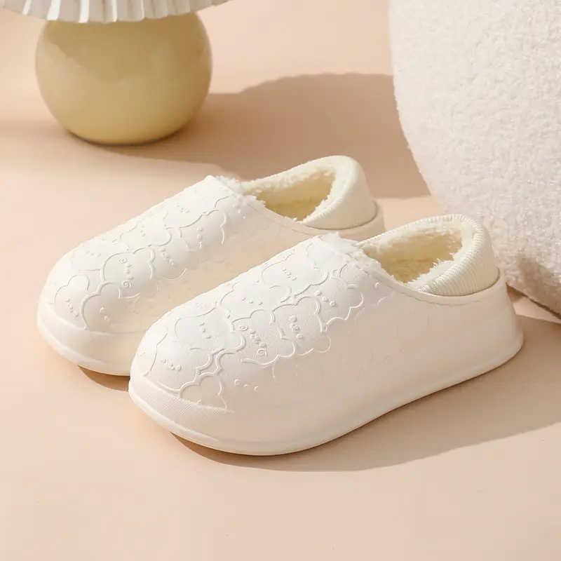 New Flower Cotton Slippers for Women, Plush and Cute, Couple Autumn and Winter Cotton Slippers for Men, Fleece-Lined to Keep Warm at Home - Image 15