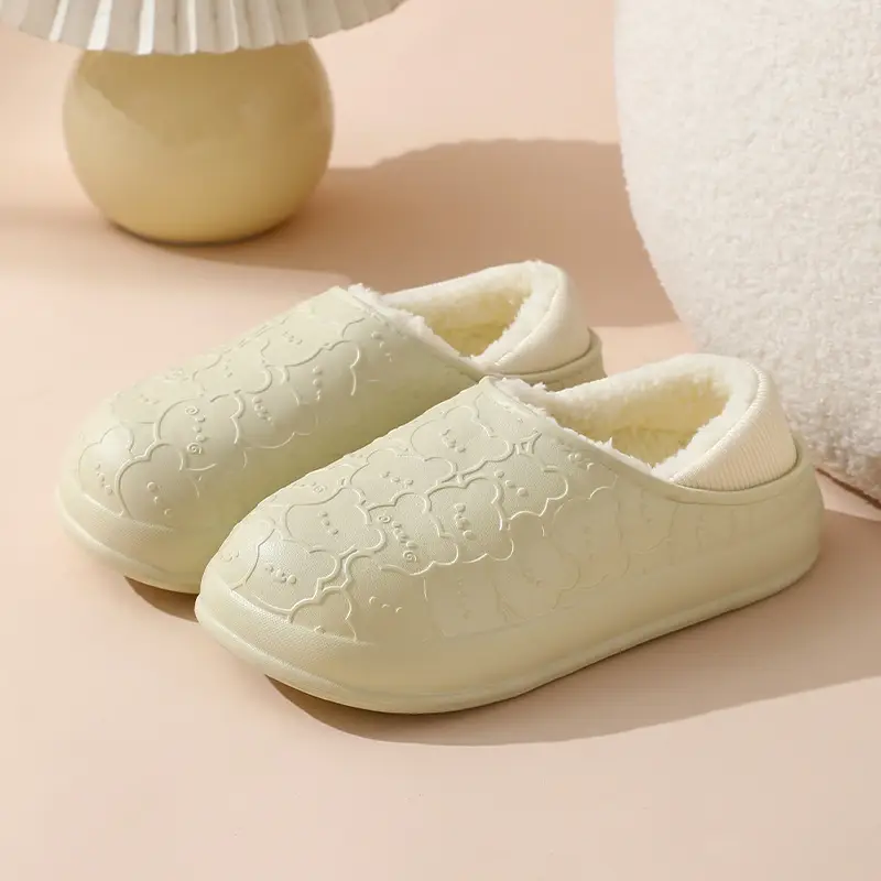 New Flower Cotton Slippers for Women, Plush and Cute, Couple Autumn and Winter Cotton Slippers for Men, Fleece-Lined to Keep Warm at Home - Image 16
