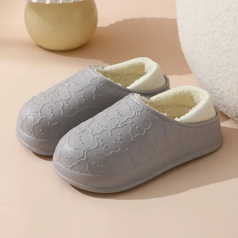 New Flower Cotton Slippers for Women, Plush and Cute, Couple Autumn and Winter Cotton Slippers for Men, Fleece-Lined to Keep Warm at Home - Image 17