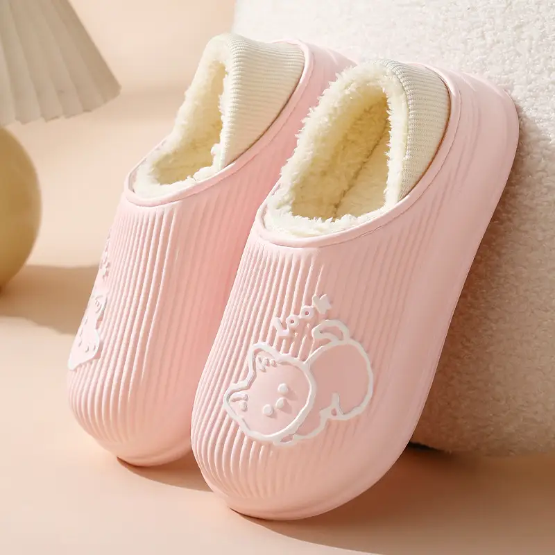 New Flower Cotton Slippers for Women, Plush and Cute, Couple Autumn and Winter Cotton Slippers for Men, Fleece-Lined to Keep Warm at Home - Image 19