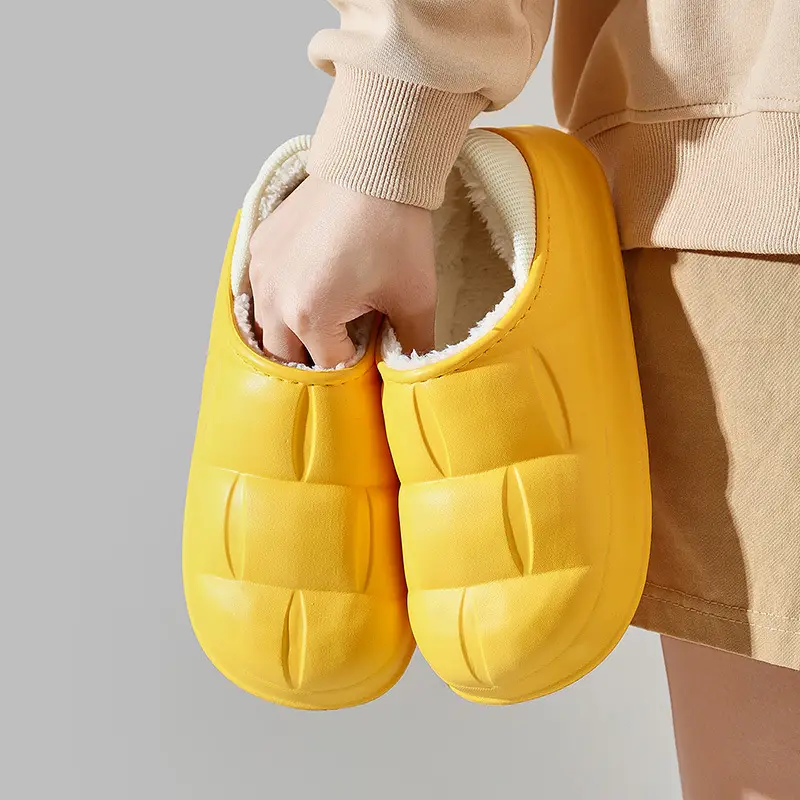 New Flower Cotton Slippers for Women, Plush and Cute, Couple Autumn and Winter Cotton Slippers for Men, Fleece-Lined to Keep Warm at Home - Image 2