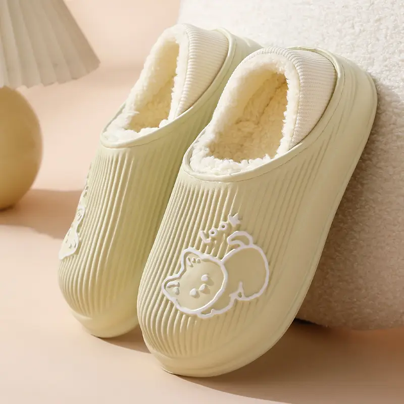 New Flower Cotton Slippers for Women, Plush and Cute, Couple Autumn and Winter Cotton Slippers for Men, Fleece-Lined to Keep Warm at Home - Image 20