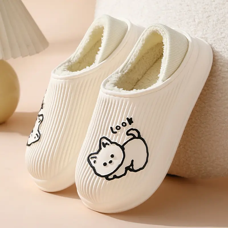 New Flower Cotton Slippers for Women, Plush and Cute, Couple Autumn and Winter Cotton Slippers for Men, Fleece-Lined to Keep Warm at Home - Image 21