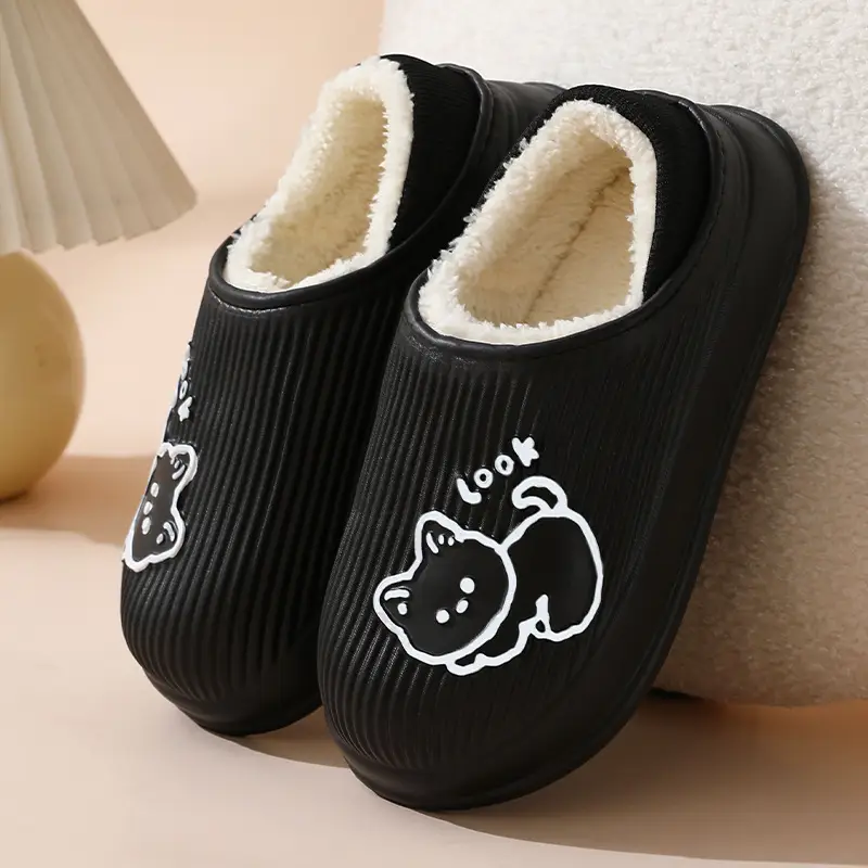 New Flower Cotton Slippers for Women, Plush and Cute, Couple Autumn and Winter Cotton Slippers for Men, Fleece-Lined to Keep Warm at Home - Image 22