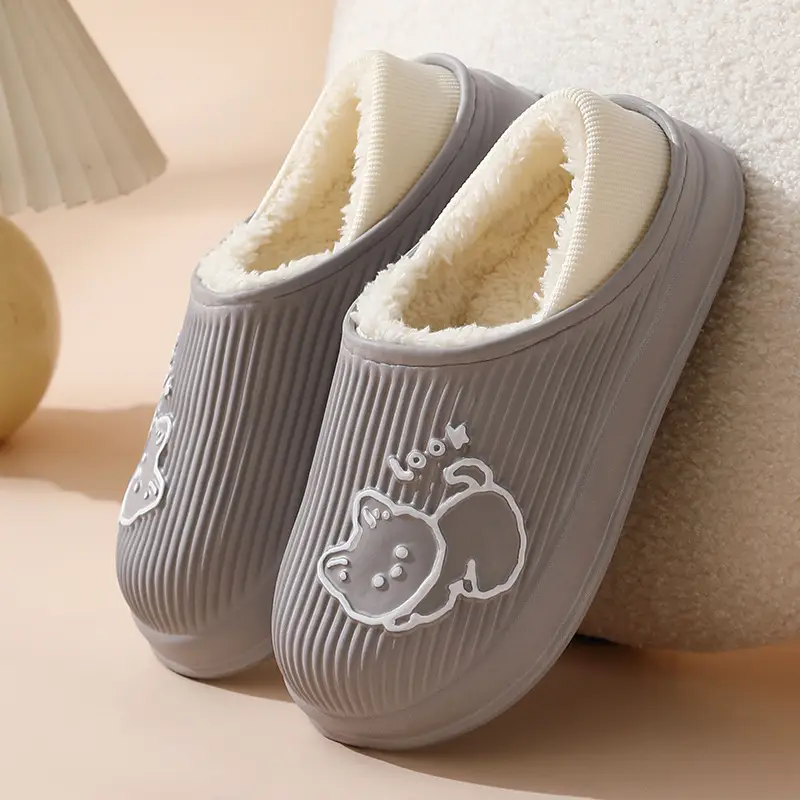 New Flower Cotton Slippers for Women, Plush and Cute, Couple Autumn and Winter Cotton Slippers for Men, Fleece-Lined to Keep Warm at Home - Image 23