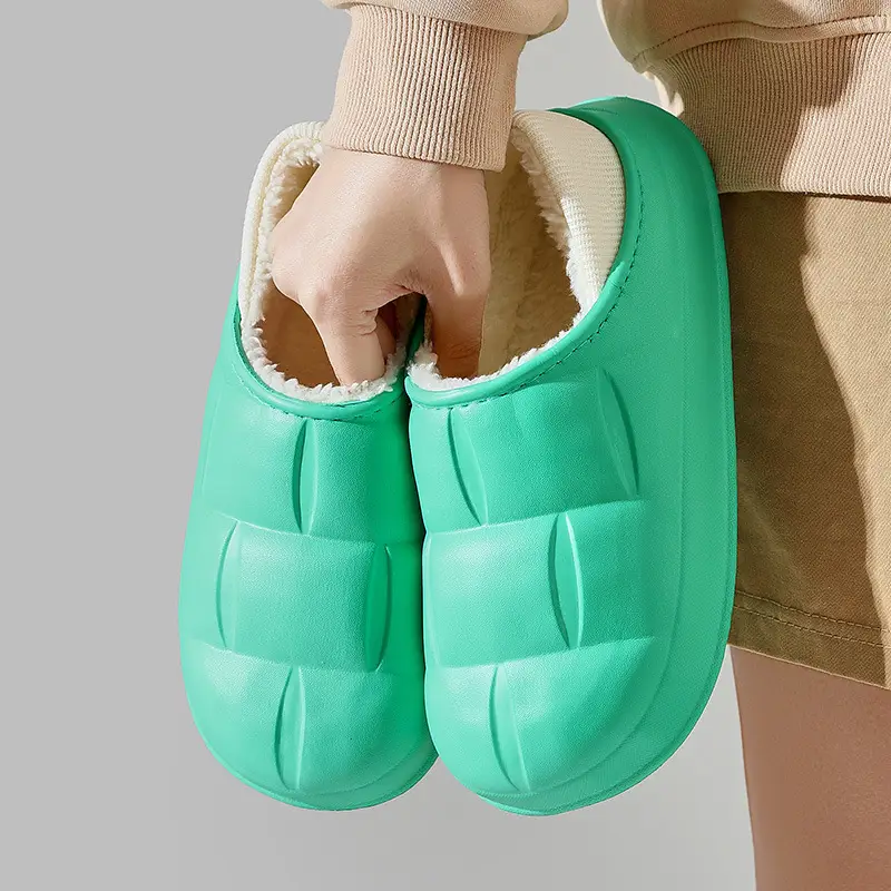 New Flower Cotton Slippers for Women, Plush and Cute, Couple Autumn and Winter Cotton Slippers for Men, Fleece-Lined to Keep Warm at Home - Image 3