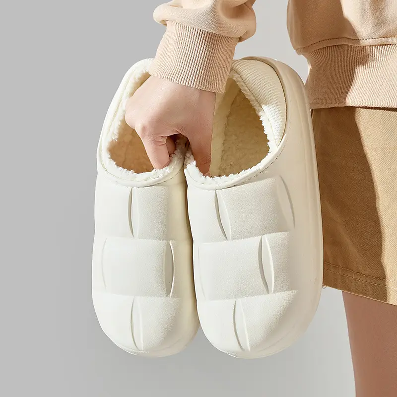 New Flower Cotton Slippers for Women, Plush and Cute, Couple Autumn and Winter Cotton Slippers for Men, Fleece-Lined to Keep Warm at Home - Image 4