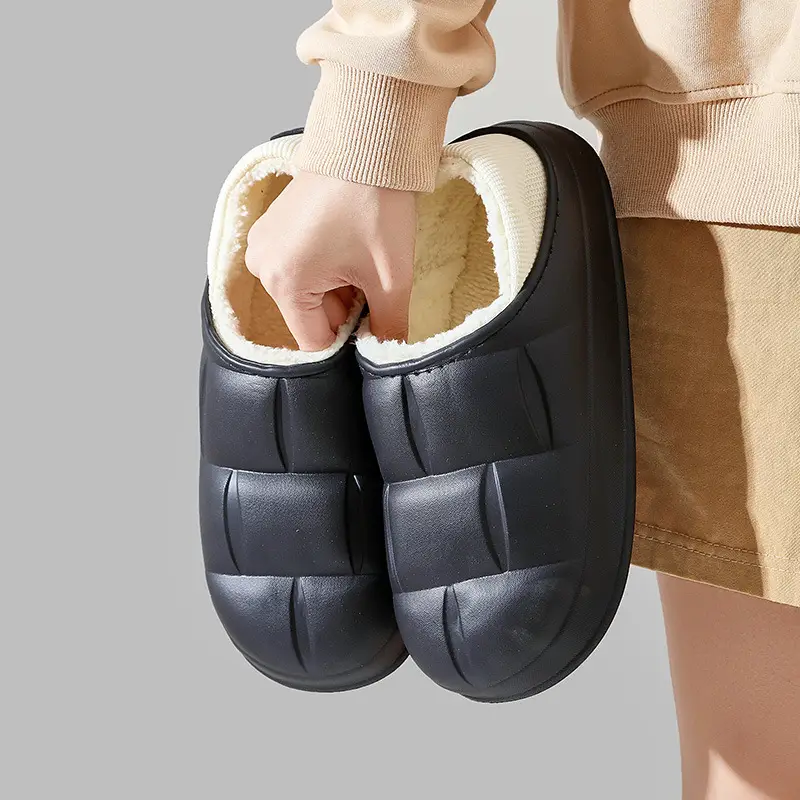 New Flower Cotton Slippers for Women, Plush and Cute, Couple Autumn and Winter Cotton Slippers for Men, Fleece-Lined to Keep Warm at Home - Image 5