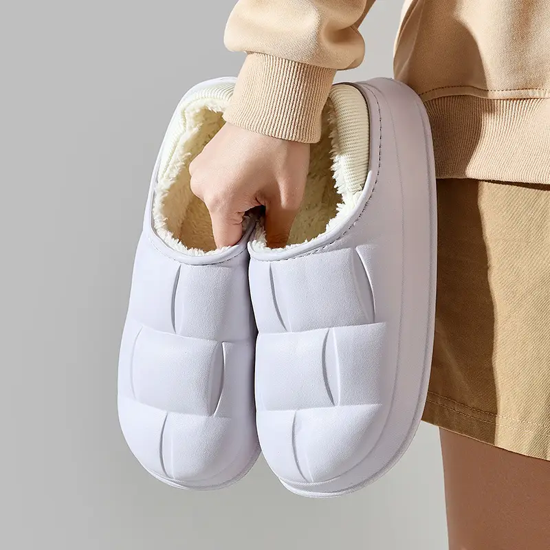 New Flower Cotton Slippers for Women, Plush and Cute, Couple Autumn and Winter Cotton Slippers for Men, Fleece-Lined to Keep Warm at Home - Image 6