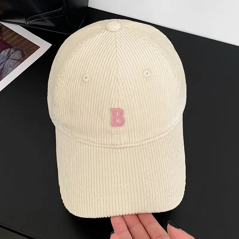 Women Navy Blue Duckbill Cap with Lettering — feature 1