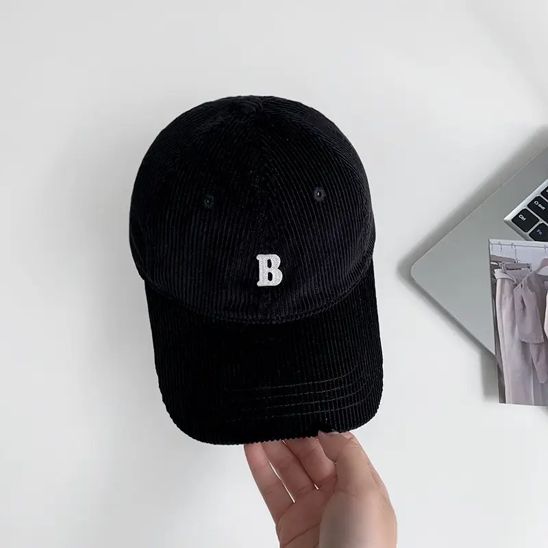 Women Navy Blue Duckbill Cap with Lettering — feature 10