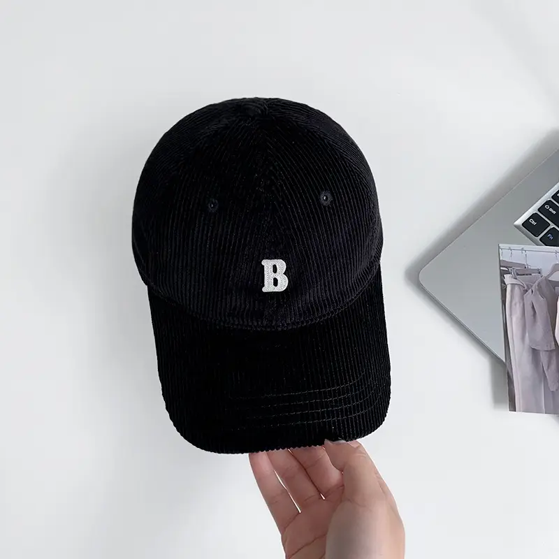 Women Navy Blue Duckbill Cap with Lettering — feature 11