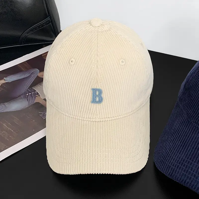 Women Navy Blue Duckbill Cap with Lettering — feature 2