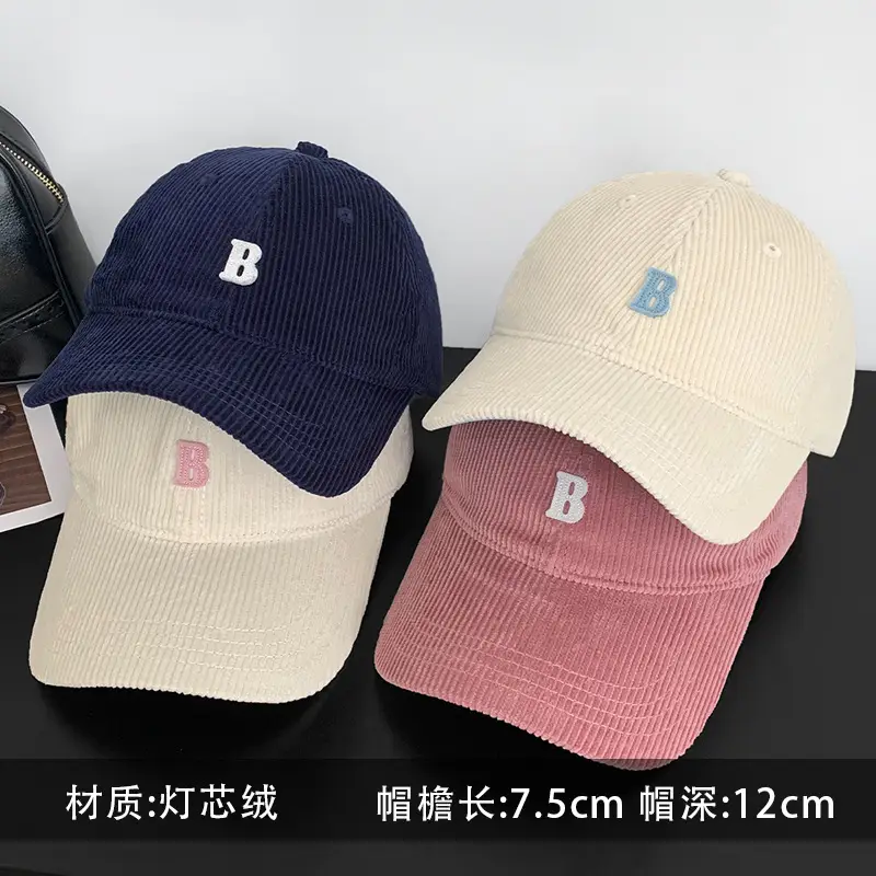 Women Navy Blue Duckbill Cap with Lettering — feature 5