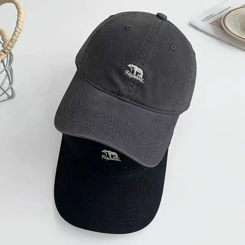 Men's Beige Bear Logo Baseball Cap with Curved Brim - Image 7