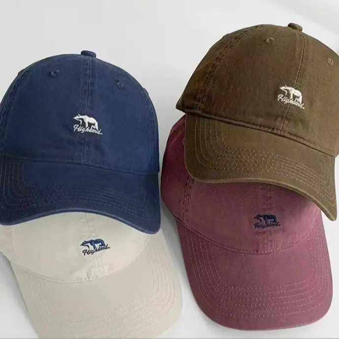 Men's Beige Bear Logo Baseball Cap with Curved Brim - Image 8