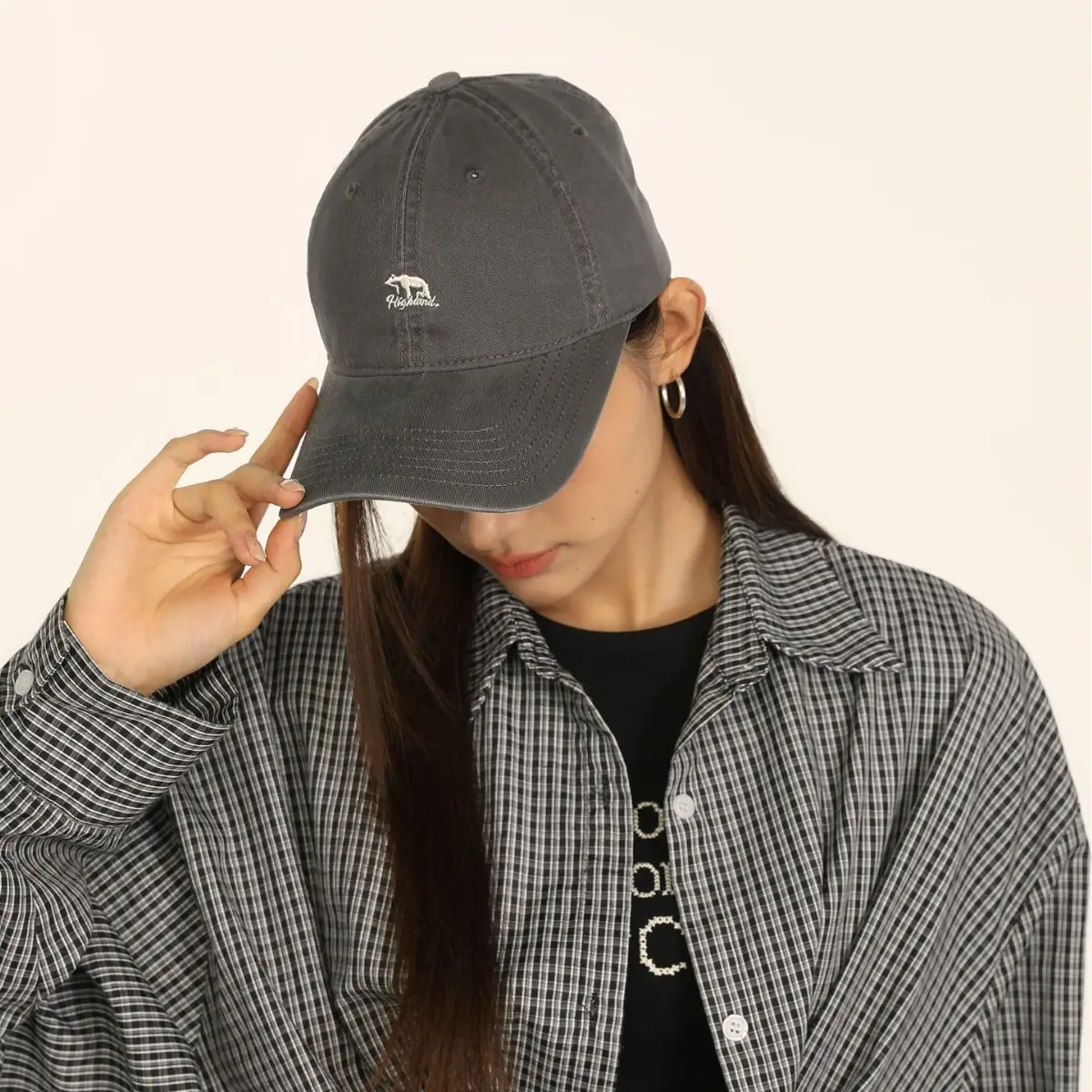 Men's Beige Bear Logo Baseball Cap with Curved Brim - Image 10
