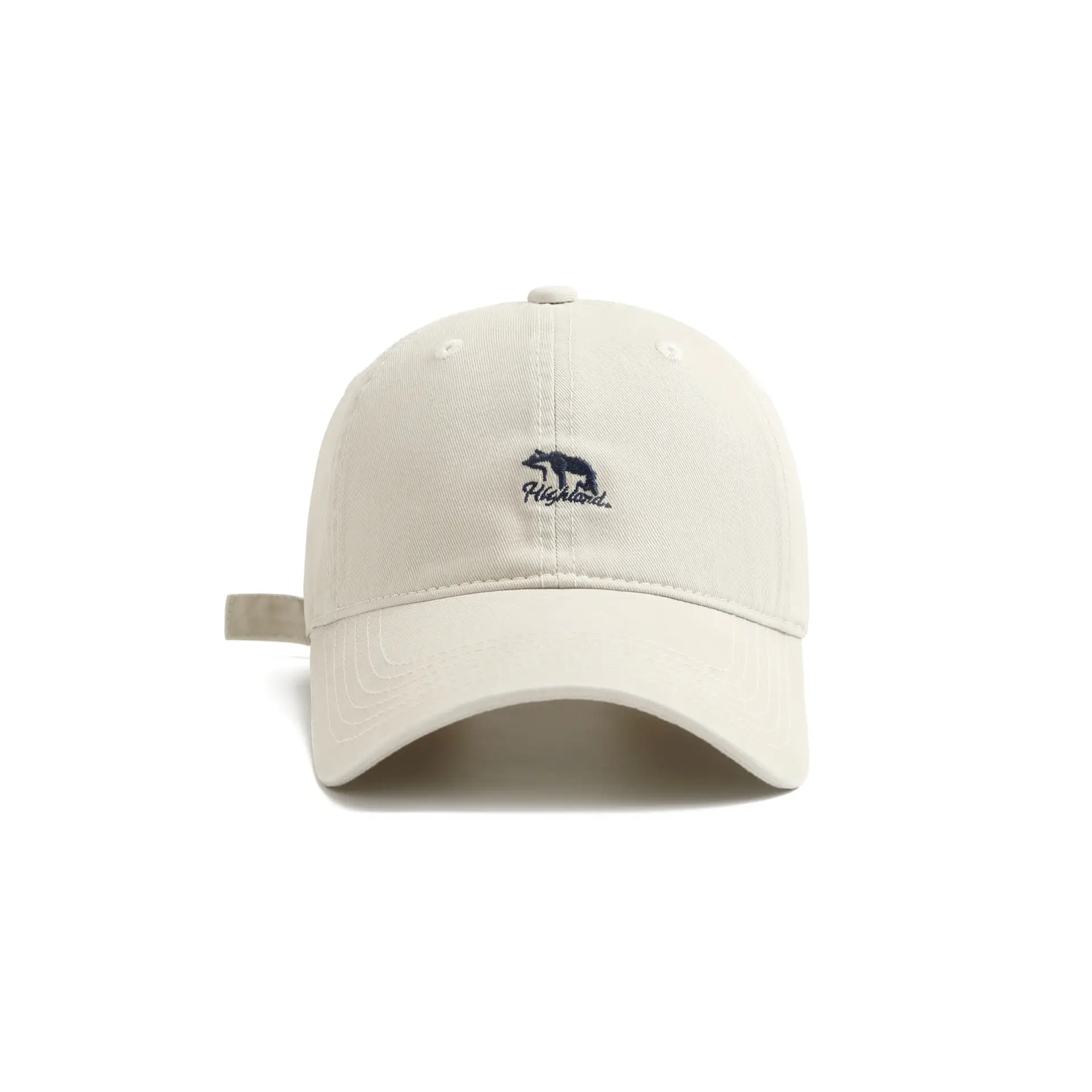 Men's Beige Bear Logo Baseball Cap with Curved Brim - Image 11