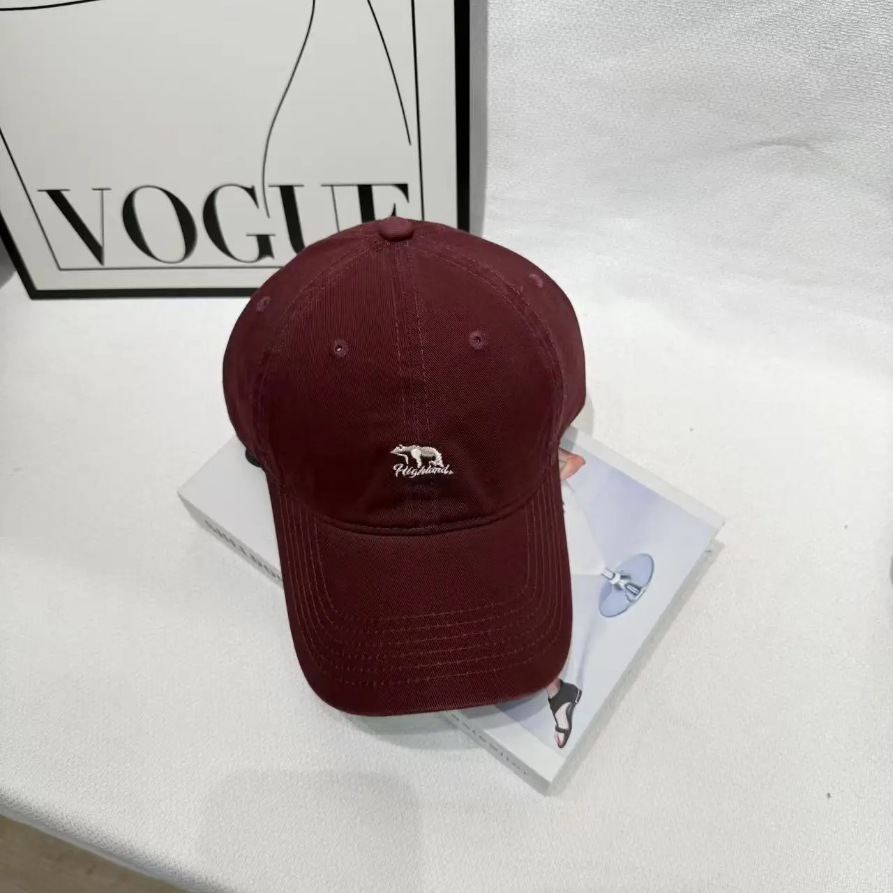 Men's Beige Bear Logo Baseball Cap with Curved Brim — feature 7