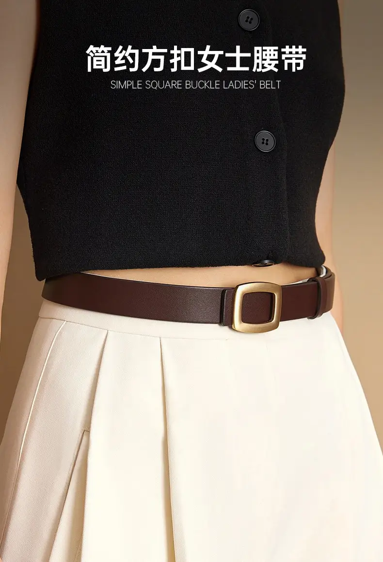 Brown Genuine Leather Belt for Women — feature 1