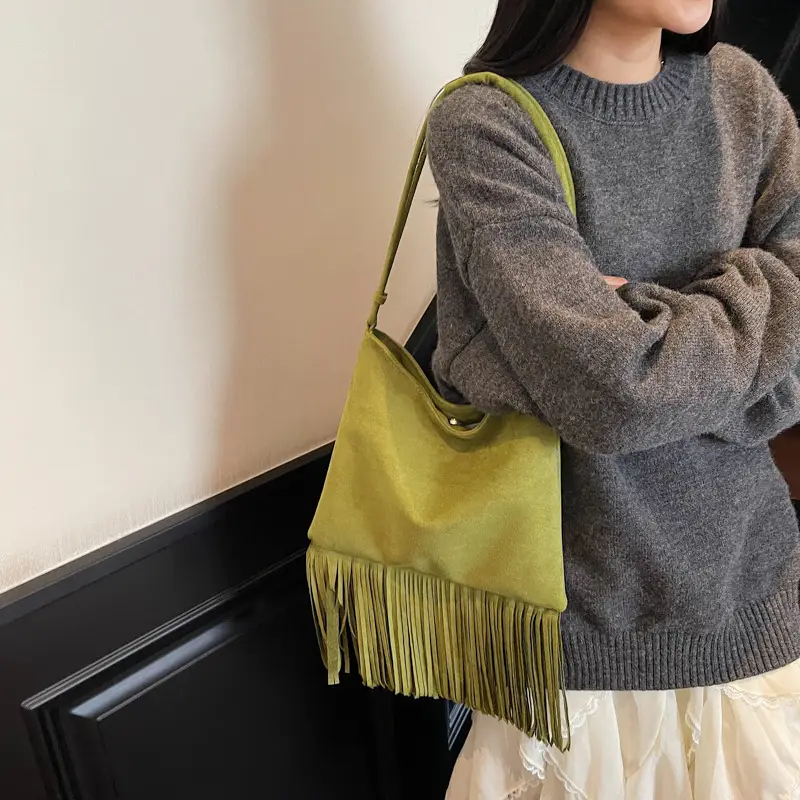 Brown Tassel Shoulder Bag for Women 2025 - Image 8