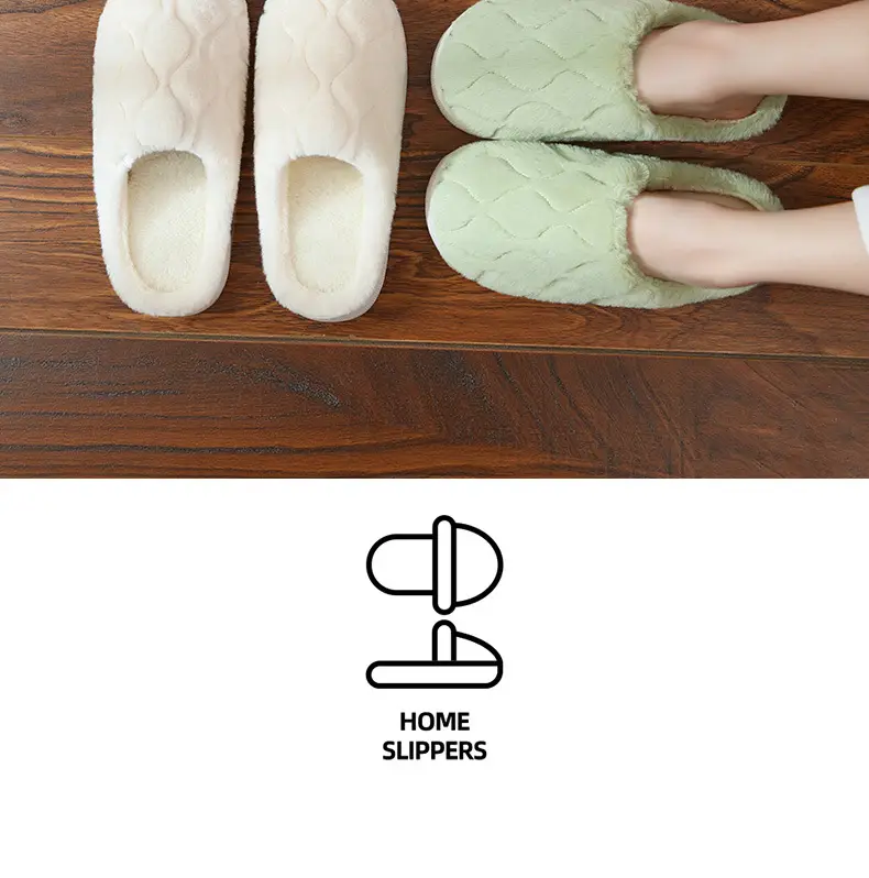 Autumn Winter Men's Furry Plush Slippers Pink — feature 21