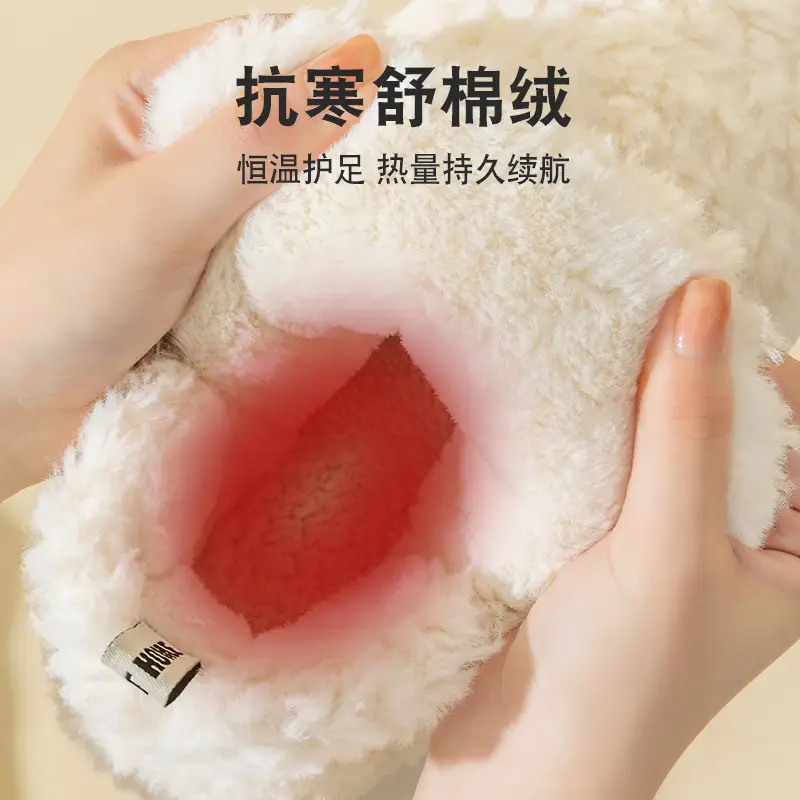 Women's Cotton Slippers 2025 New Autumn and Winter Indoor and Outdoor Home Warm Plush Thickeneded Woolen Cotton Shoes - Image 5