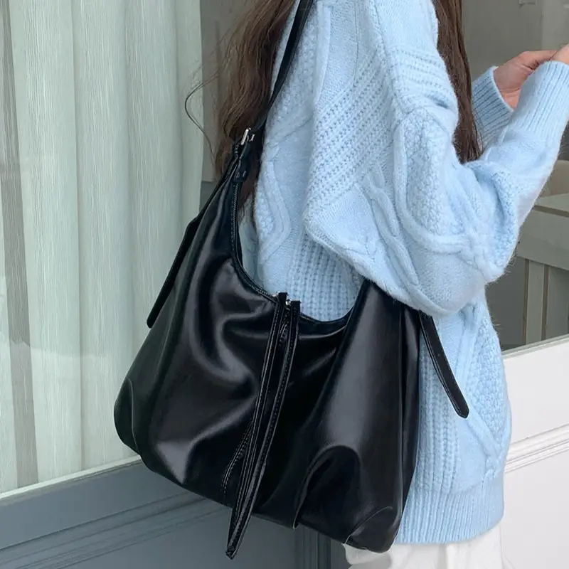 Retro Brown Shoulder Bag for Women Lazy Fashion Korean Style - Image 6