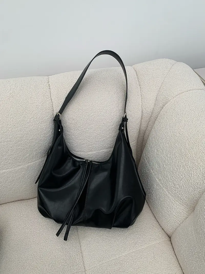 Retro Brown Shoulder Bag for Women Lazy Fashion Korean Style — feature 11